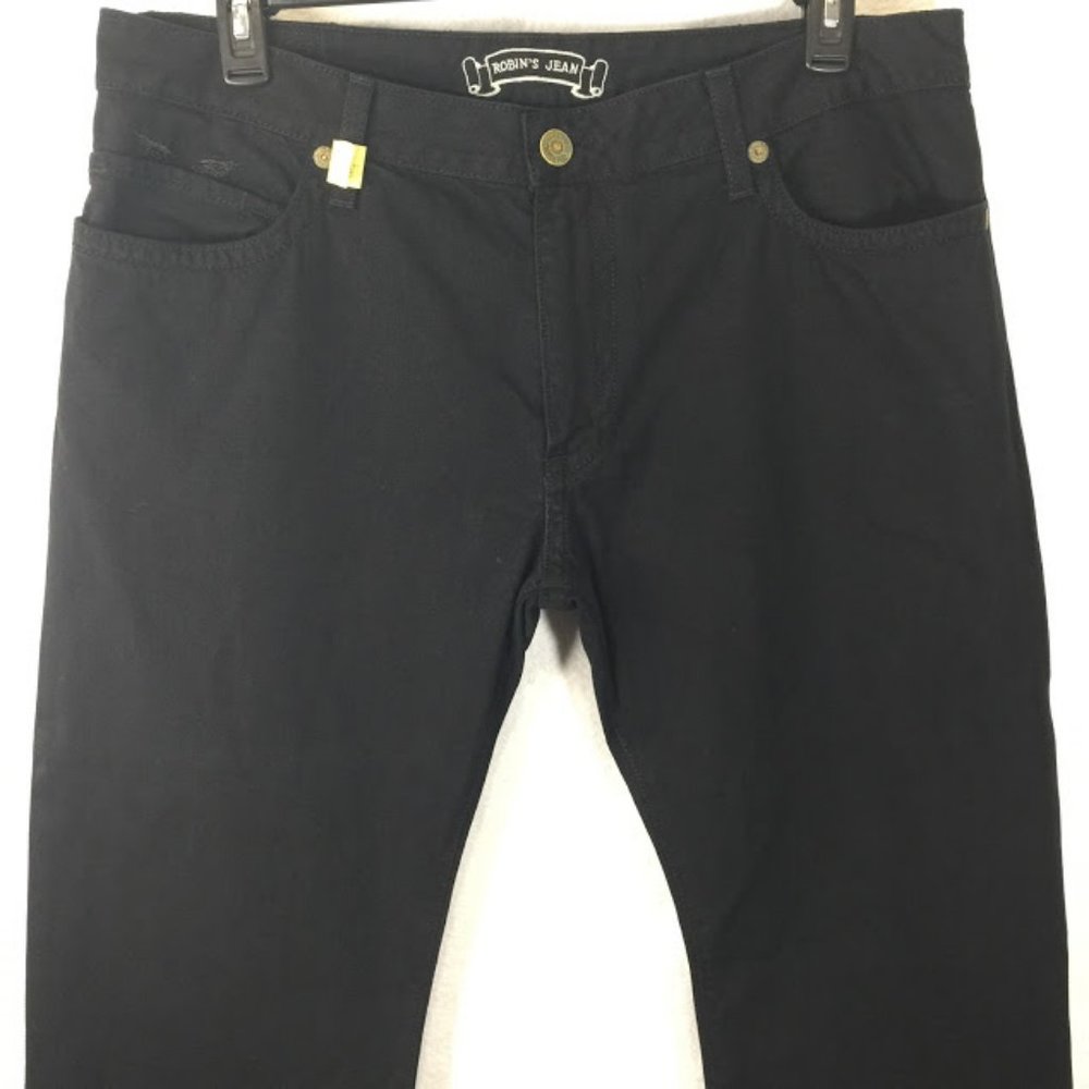 Robin's Jean Straight Long Flap Gold Rivets Black